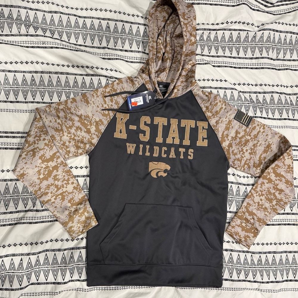Colosseum K-State Wildcats Tan and Black Hoodie